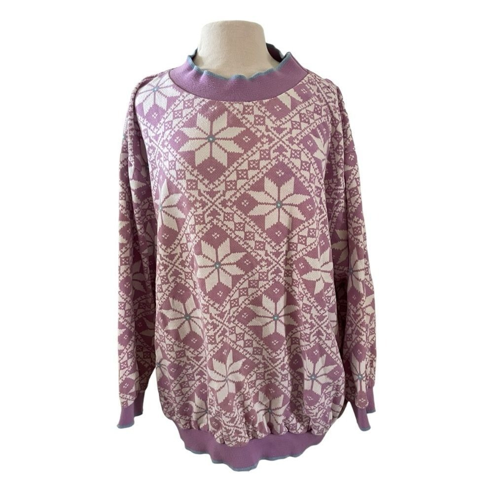 Vintage Casual Knitwear by Dobie Lavender Women's‎ Snowflake Pullover Sweater